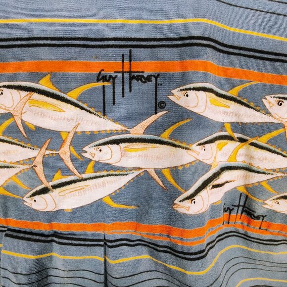 Guy Harvey Men's Large Button-Down Short Sleeve Fishing Shirt - Picture 12 of 14